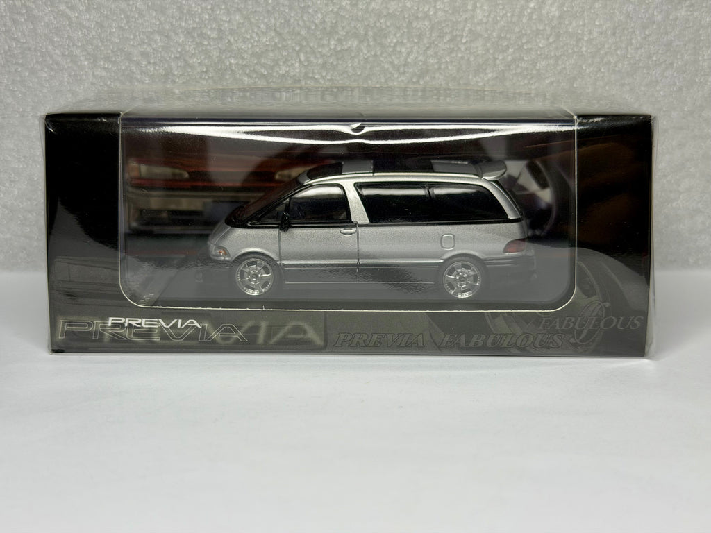 MORTAL 1/64 Toyota Previa Silver/Gray Dual Tone Diecast