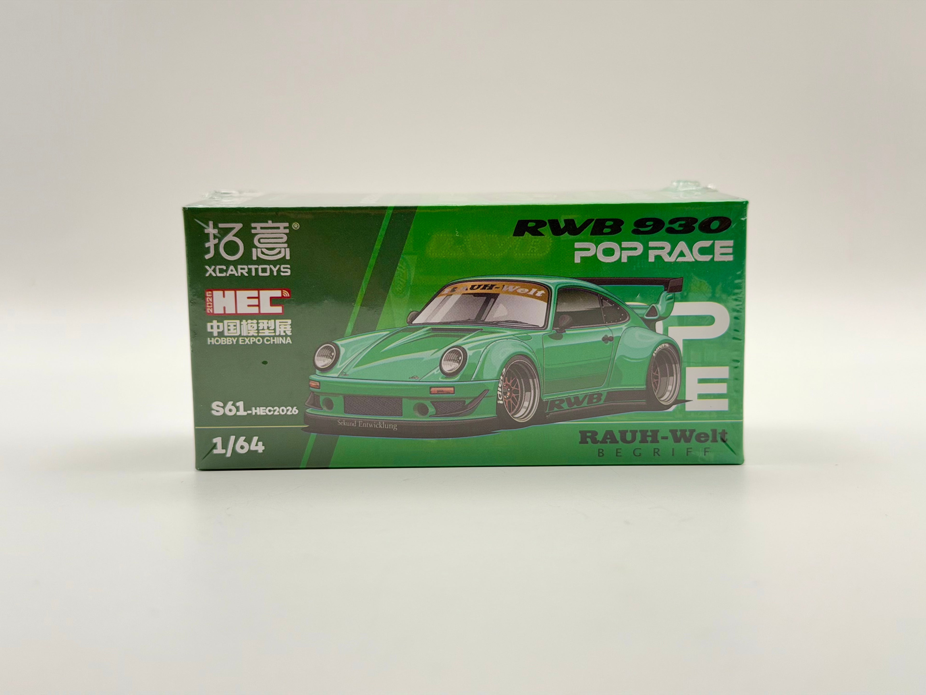 Pop Race 1/64 RWB 930 Verde HEC 2026 Exclusivo de Evento Abierto