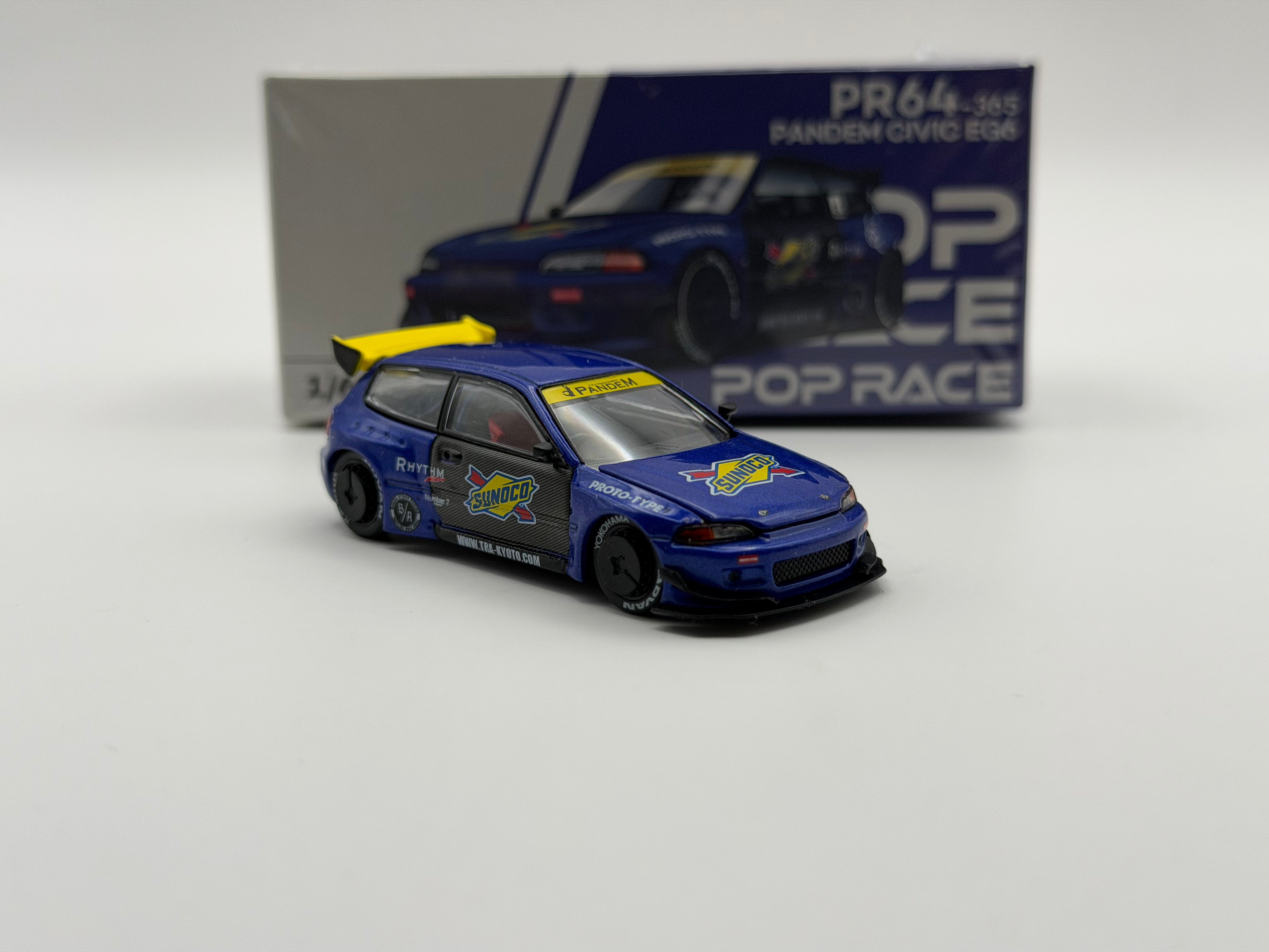 Pop Race 1:64 Honda Civic EG6 Pandem – Blue Sunoco