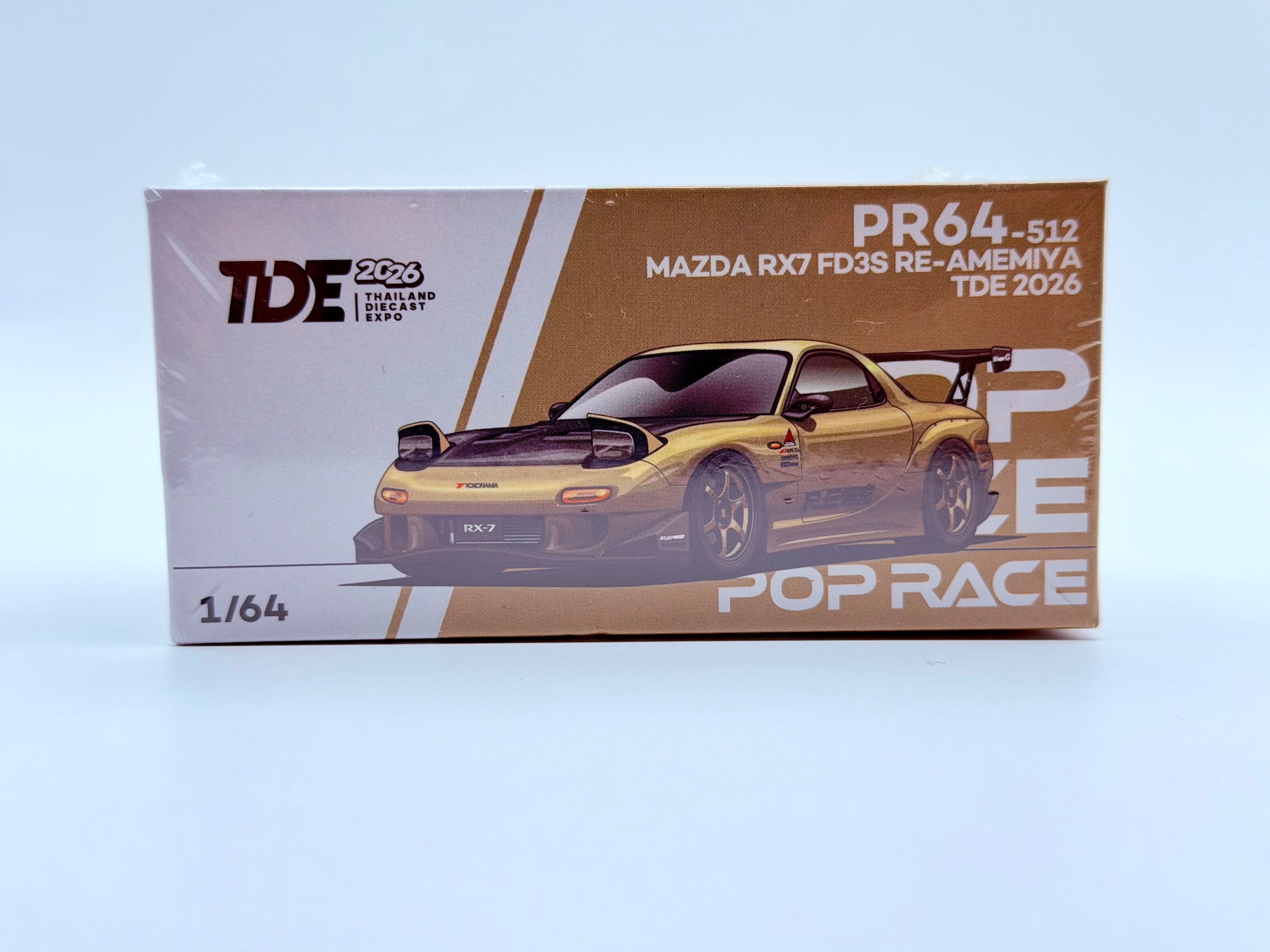 Pop Race 1:64 Mazda RX7 FD3S RE-Amemiya TDE 2026 - Gold