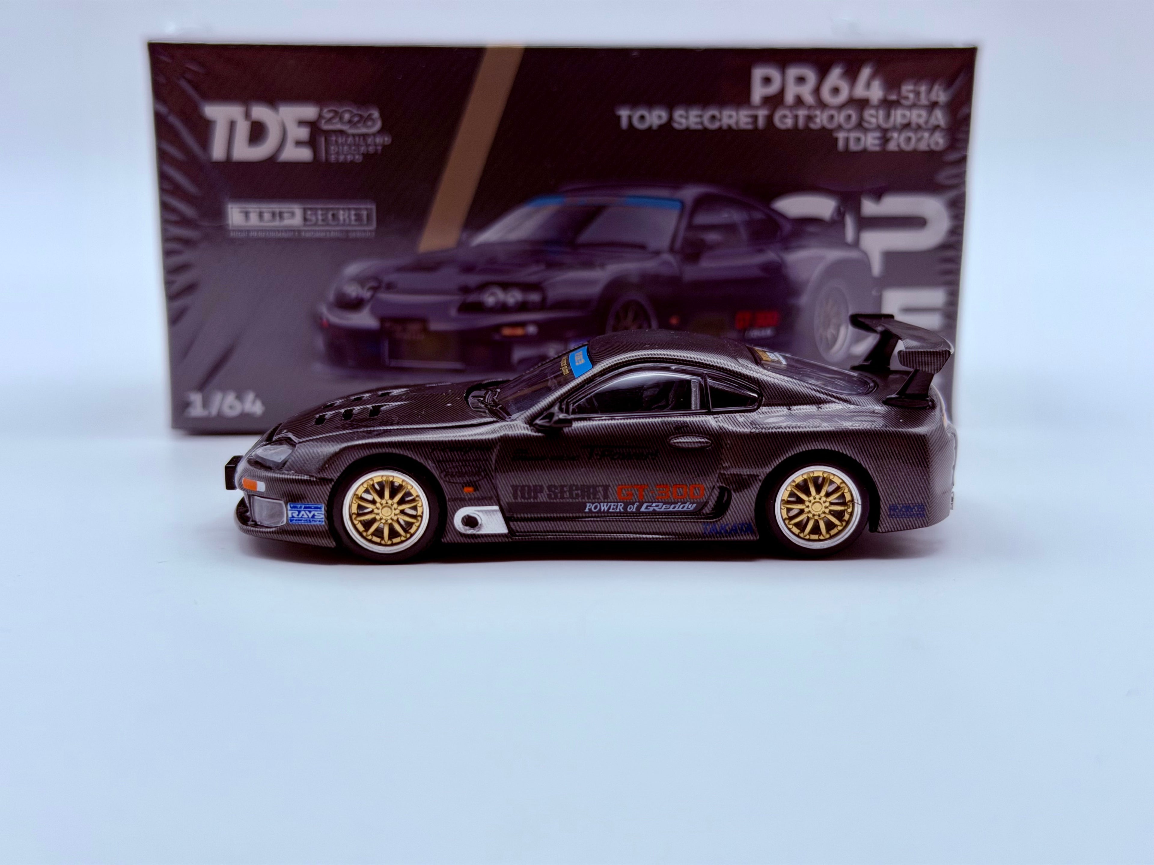 Pop Race 1:64 Toyota Supra Top Secret GT300 TDE 2026 - Carbon Black
