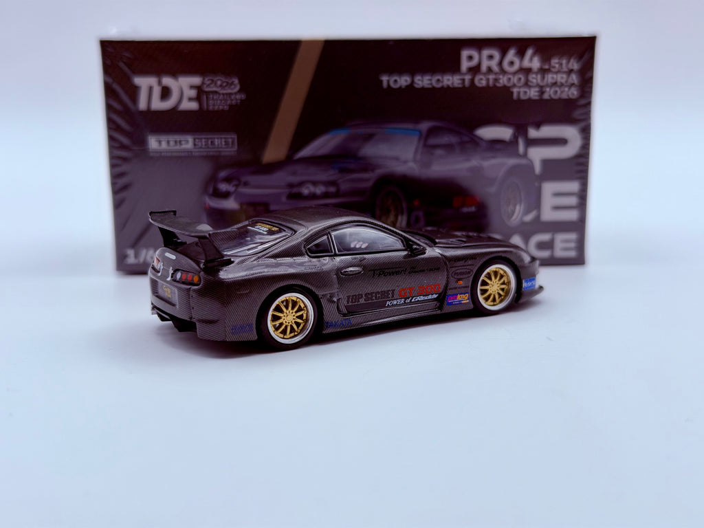 Pop Race 1:64 Toyota Supra Top Secret GT300 TDE 2026 - Carbon Black