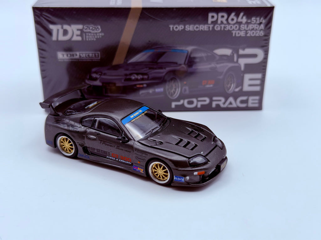 Pop Race 1:64 Toyota Supra Top Secret GT300 TDE 2026 - Carbon Black