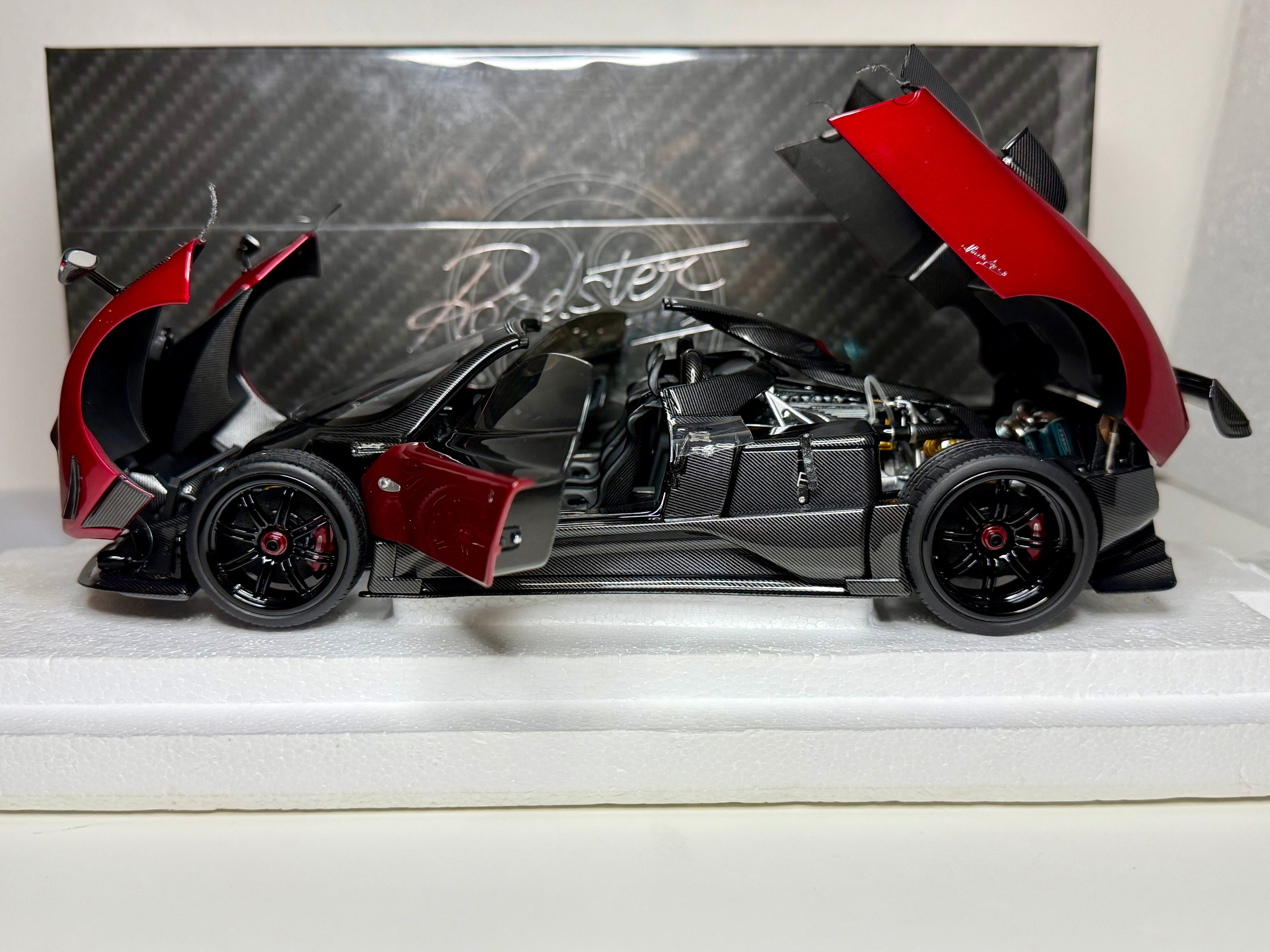 Almost Real 1/18 Scale Pagani Zonda Cinque Roadster 2009 Rosso Dubai Diecast Model