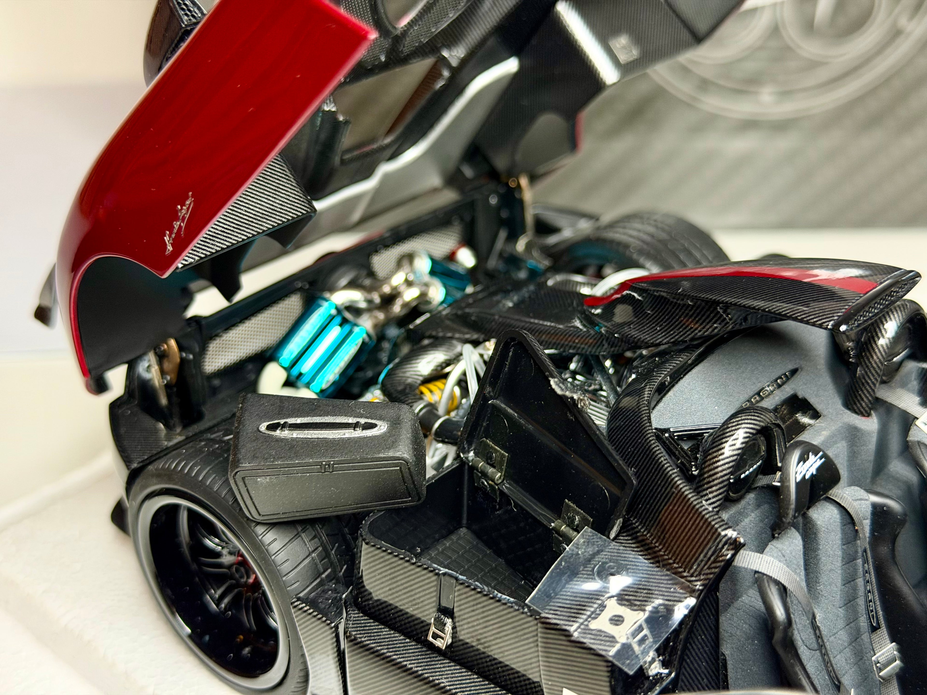 Almost Real 1/18 Scale Pagani Zonda Cinque Roadster 2009 Rosso Dubai Diecast Model