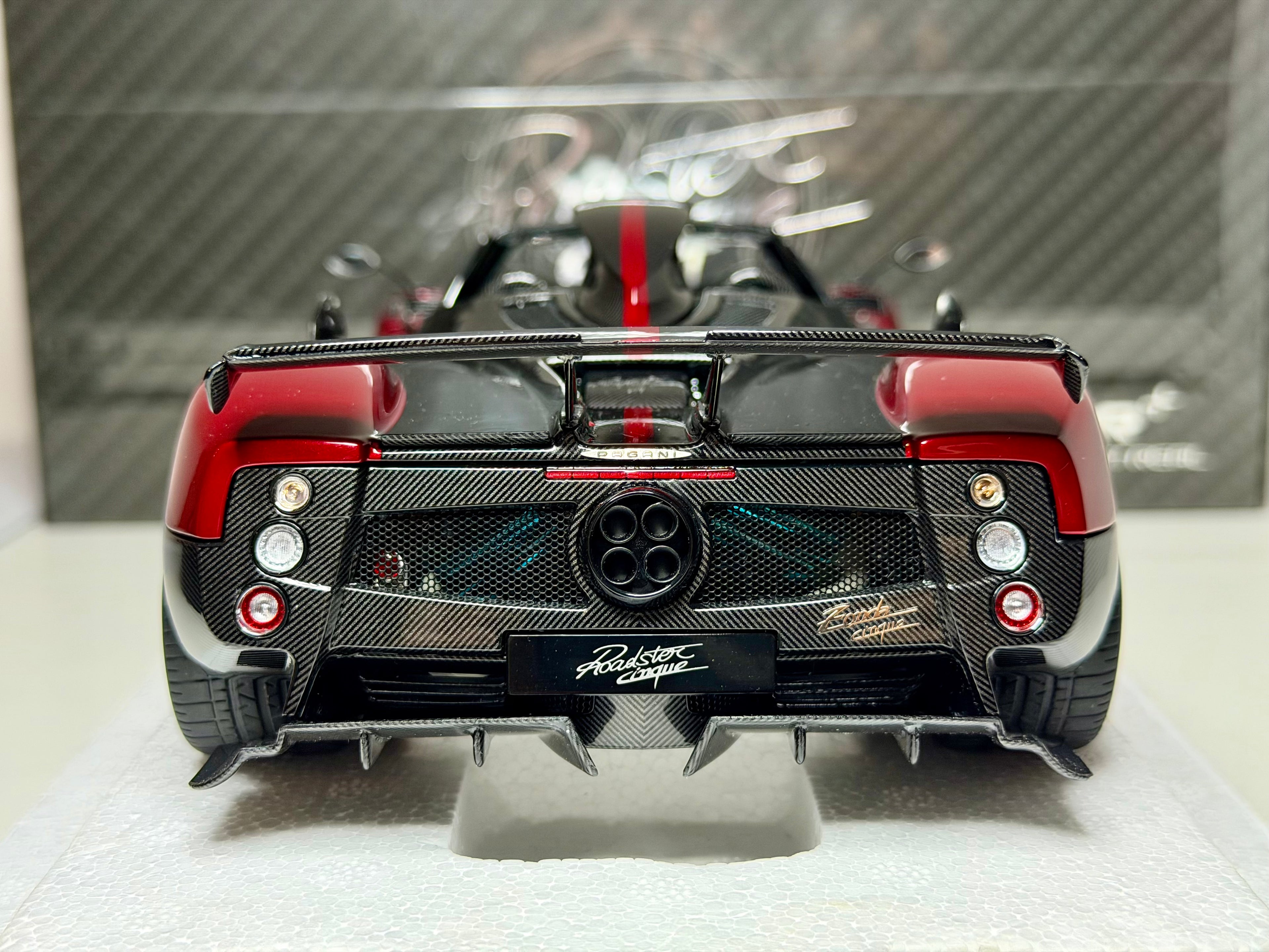 Almost Real 1/18 Scale Pagani Zonda Cinque Roadster 2009 Rosso Dubai Diecast Model
