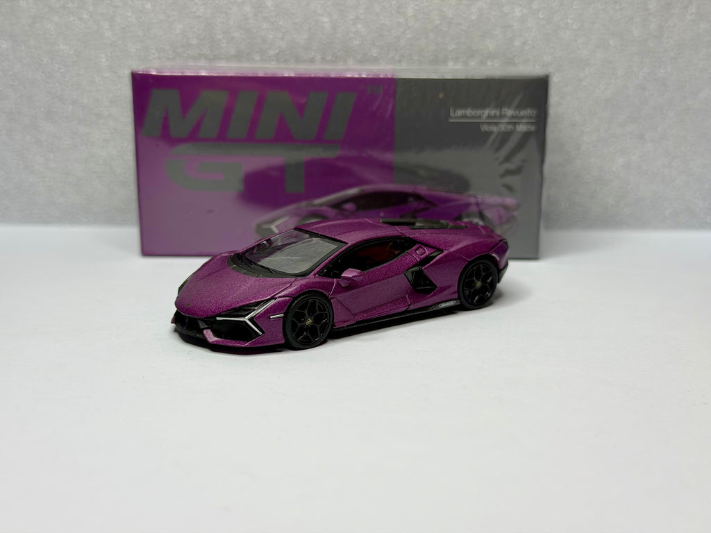 Mini GT 1/64 Lamborghini Revuelto Viola 30th Matte #1121 (Wheels Swapped)