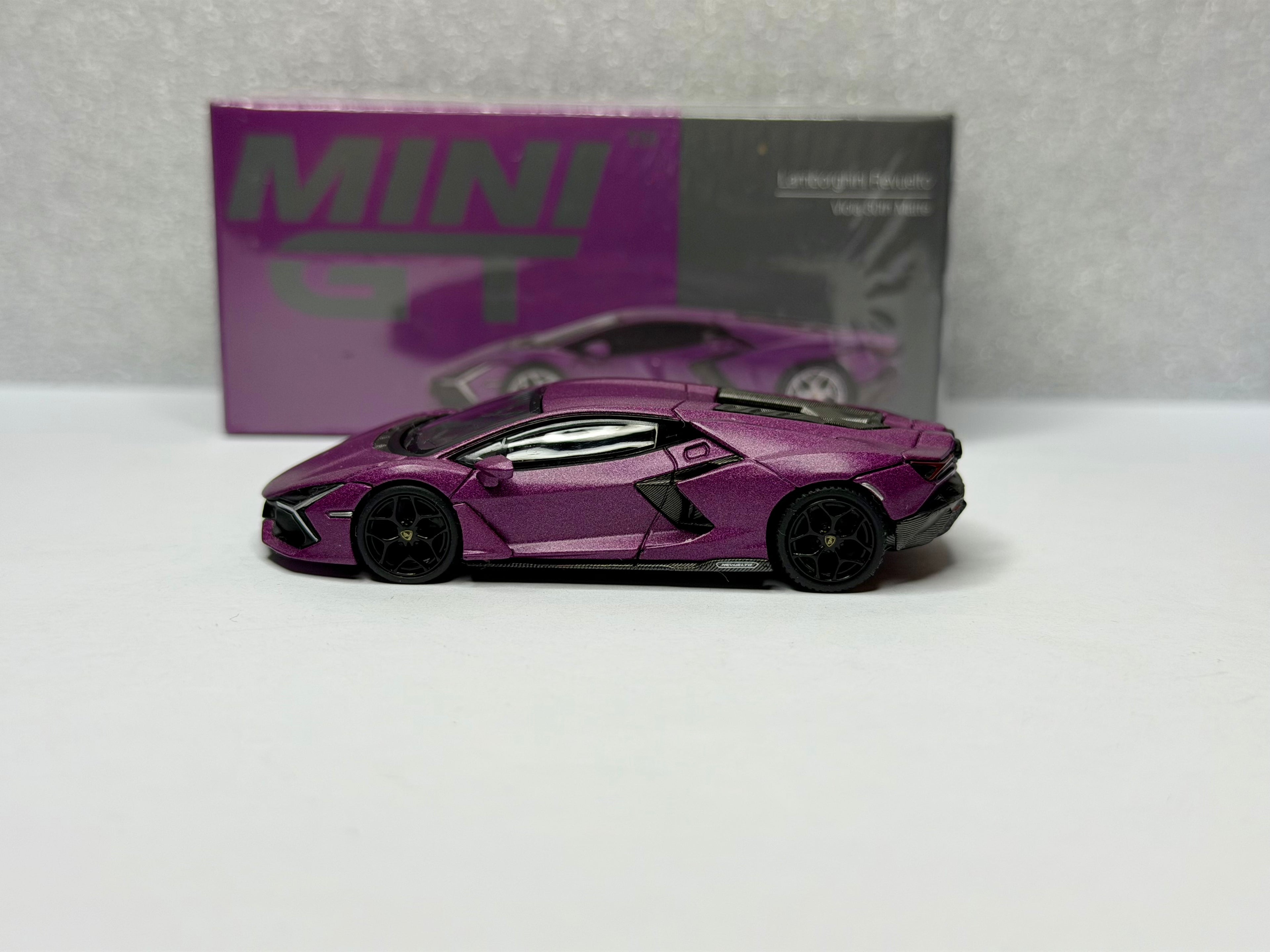 Mini GT 1/64 Lamborghini Revuelto Viola 30th Matte #1121 (Wheels Swapped)
