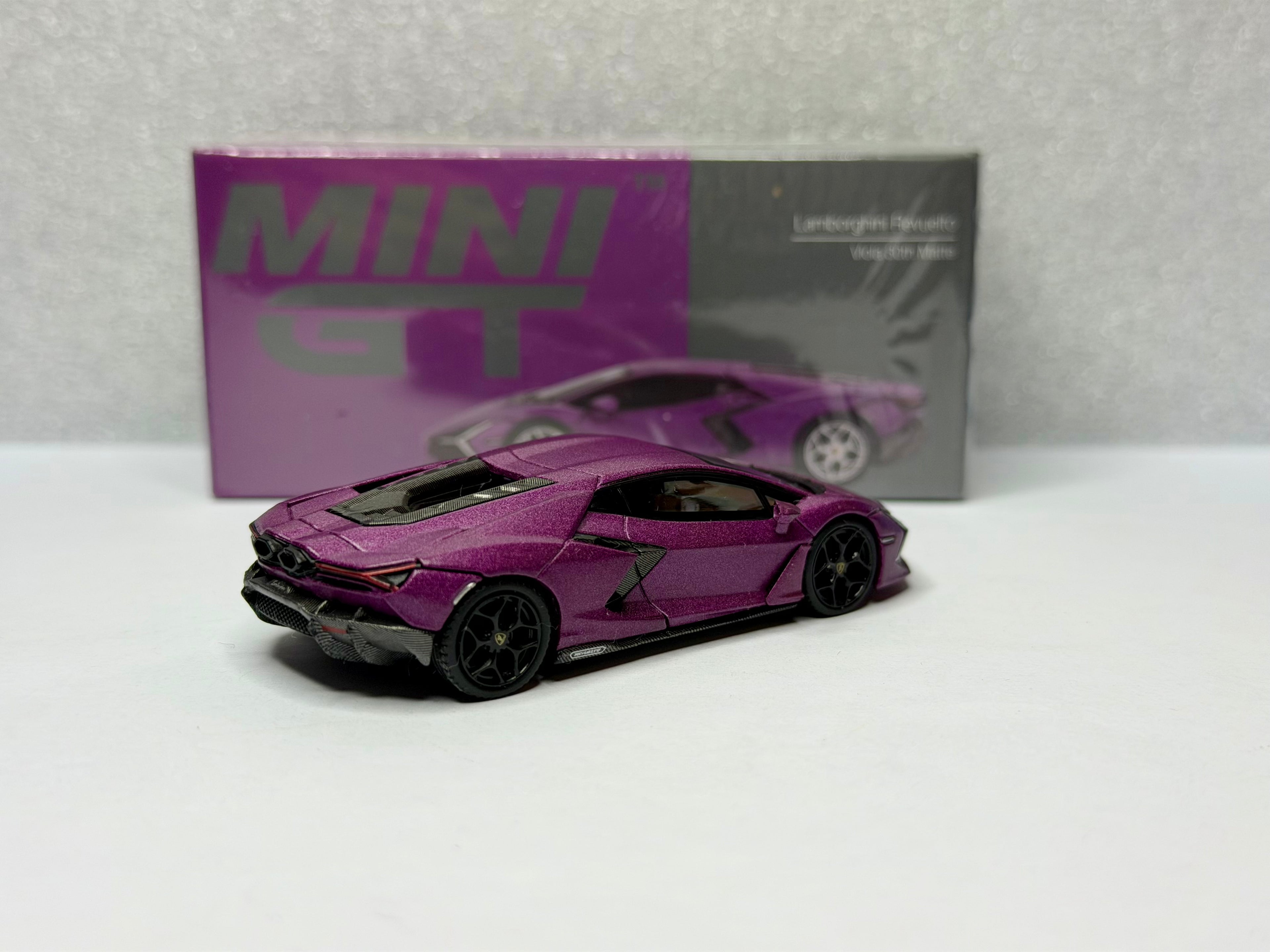 Mini GT 1/64 Lamborghini Revuelto Viola 30th Matte #1121 (Wheels Swapped)