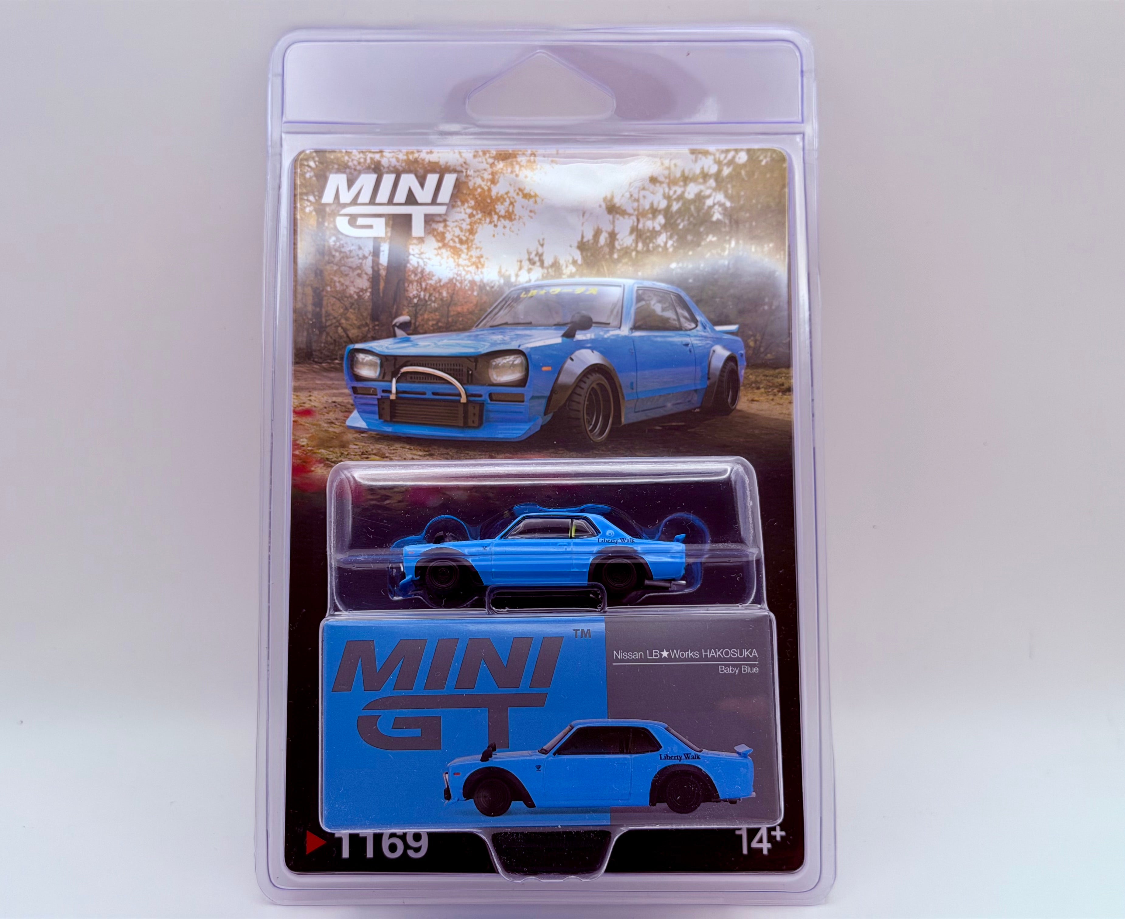 Mini GT 1:64 Nissan LB Works HAKOSUKA – Baby Blue #1169