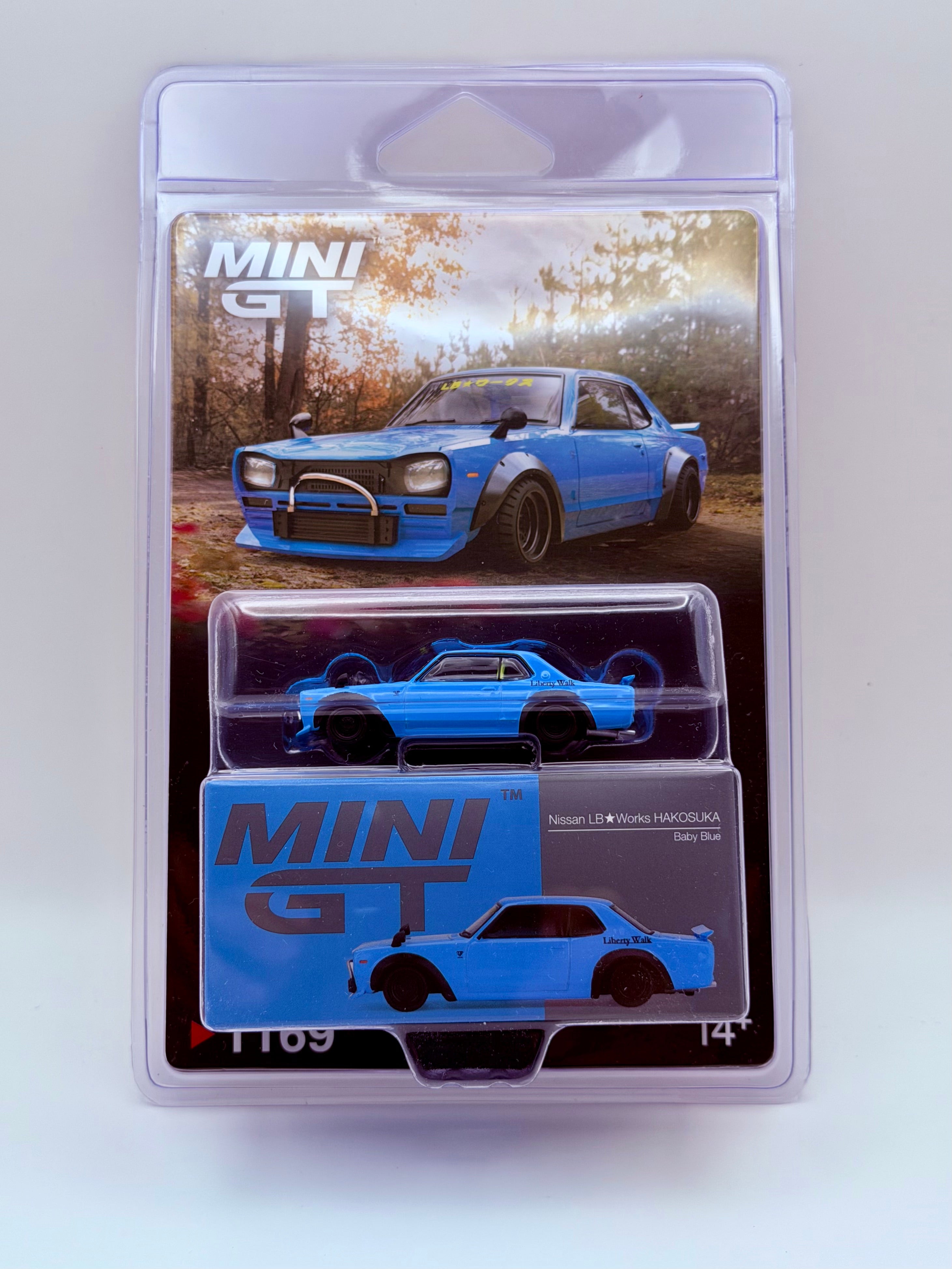 Mini GT 1:64 Nissan LB Works HAKOSUKA – Baby Blue #1169