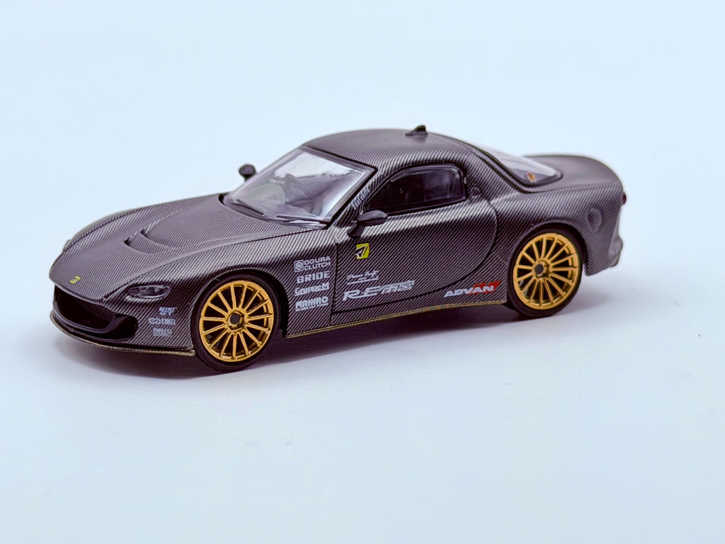 Mini GT 1:64 Mazda RX-7 RE-Amemiya Matsukiyo KOKU 3 Rotor NA-7 TAS 2025 Best Tuned Car Award – Carbon #1205