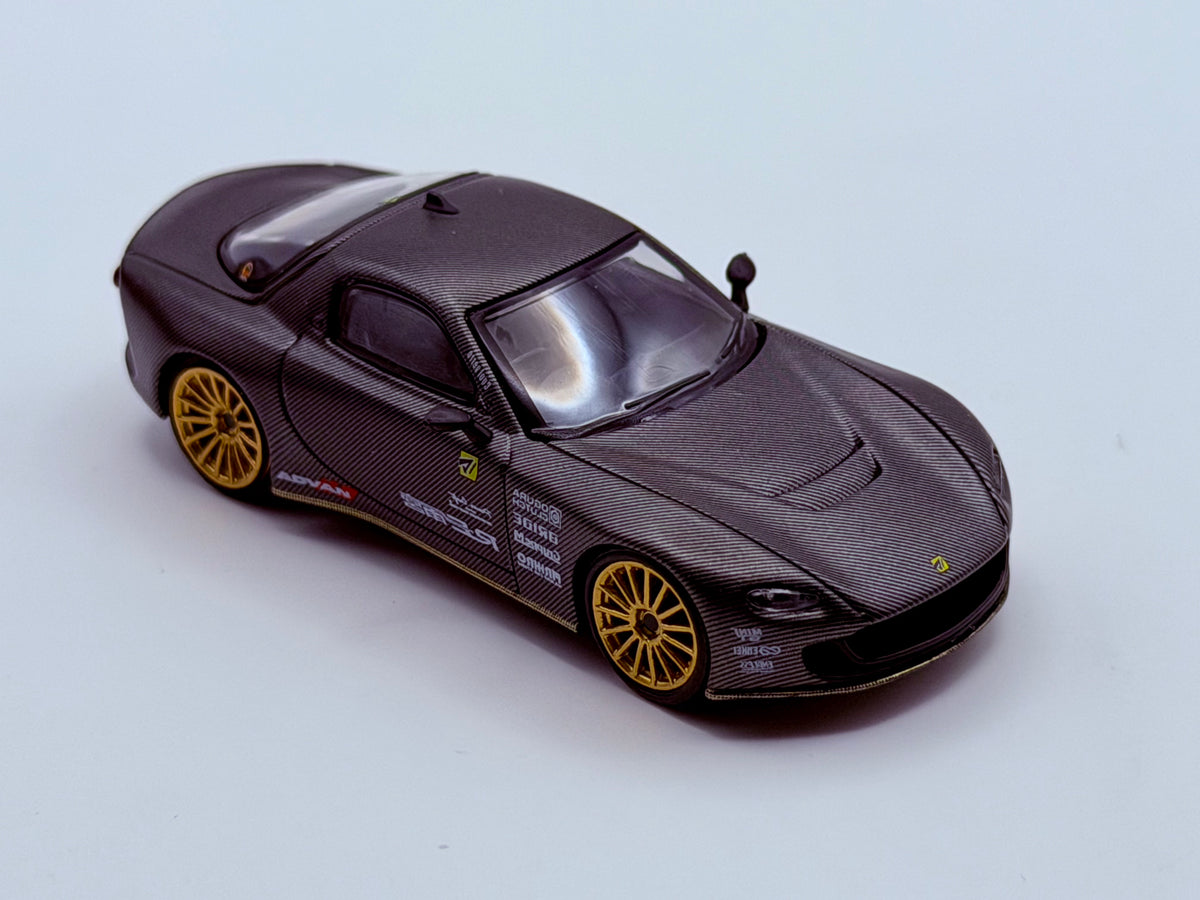 Mini GT 1:64 Mazda RX-7 RE-Amemiya Matsukiyo KOKU 3 Rotor NA-7 TAS 2025 Best Tuned Car Award – Carbon #1205