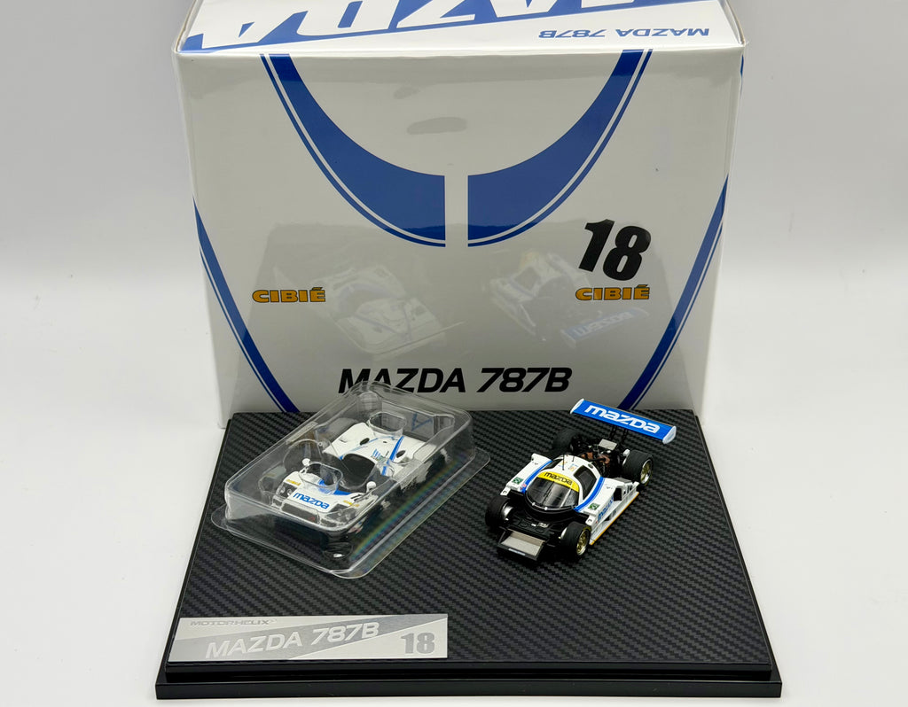 Motorhelix 1:64 Mazda 787B #18 White/Blue M60113