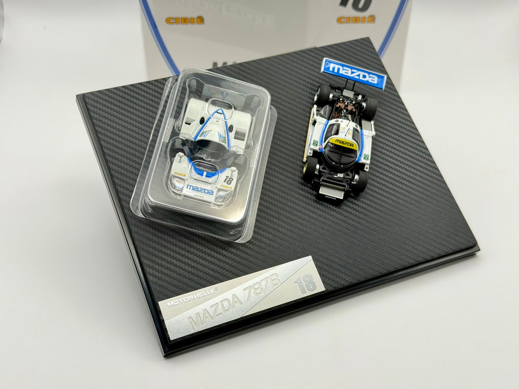 Motorhelix 1:64 Mazda 787B #18 White/Blue M60113
