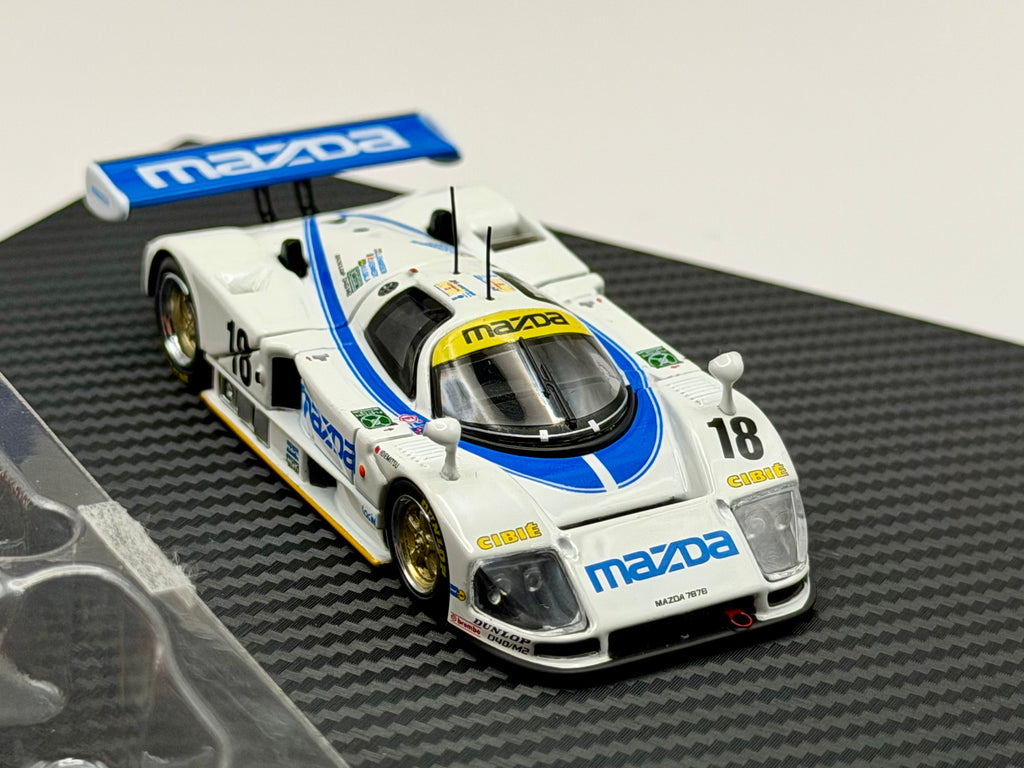 Motorhelix 1:64 Mazda 787B #18 White/Blue M60113