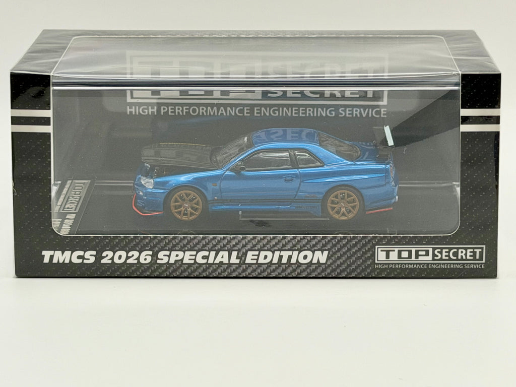 BM Creations 1:64 TOP SECRET R34 Bayside Blue 64B0443 TMCS Malaysia 2026
