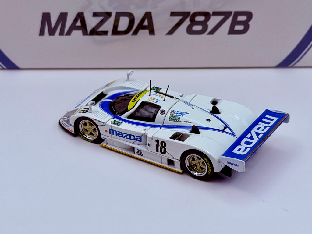 Motorhelix 1:64 Mazda 787B #18 White/Blue M60113