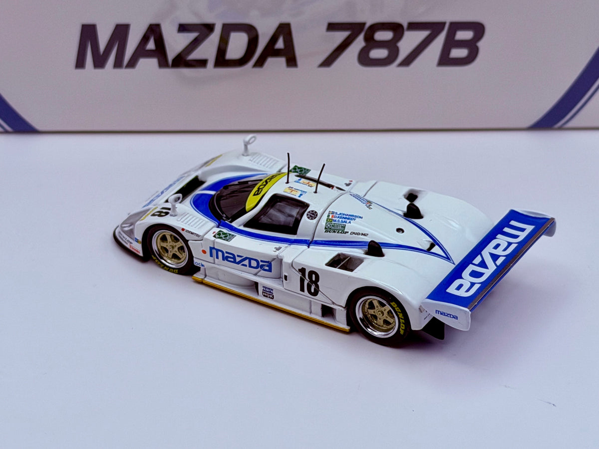 Motorhelix 1:64 Mazda 787B #18 White/Blue M60113