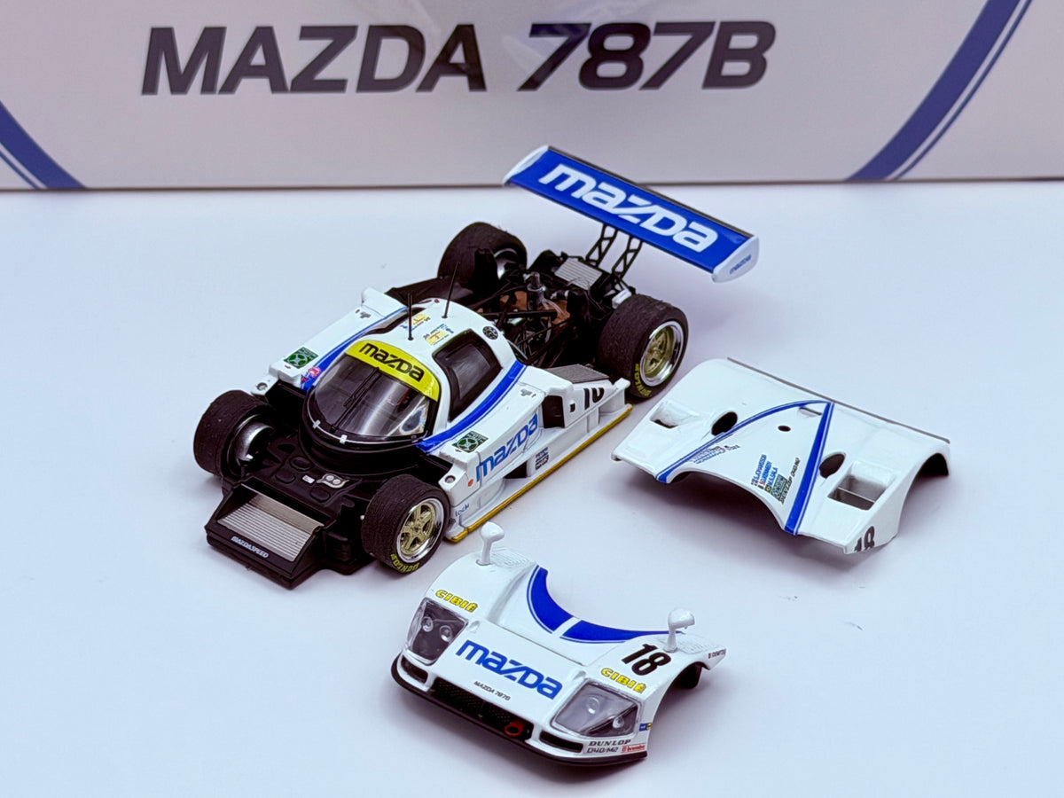 Motorhelix 1:64 Mazda 787B #18 White/Blue M60113