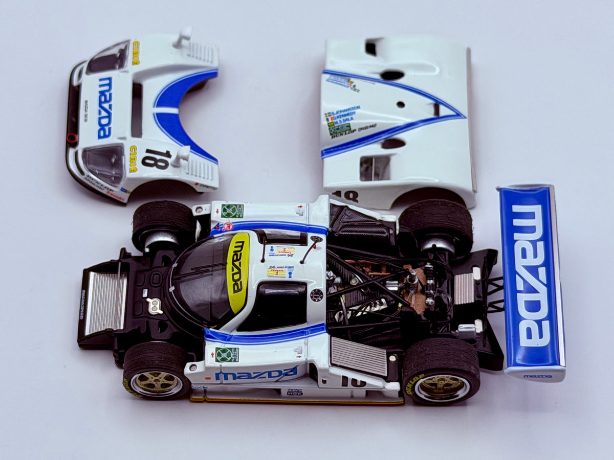 Motorhelix 1:64 Mazda 787B #18 White/Blue M60113