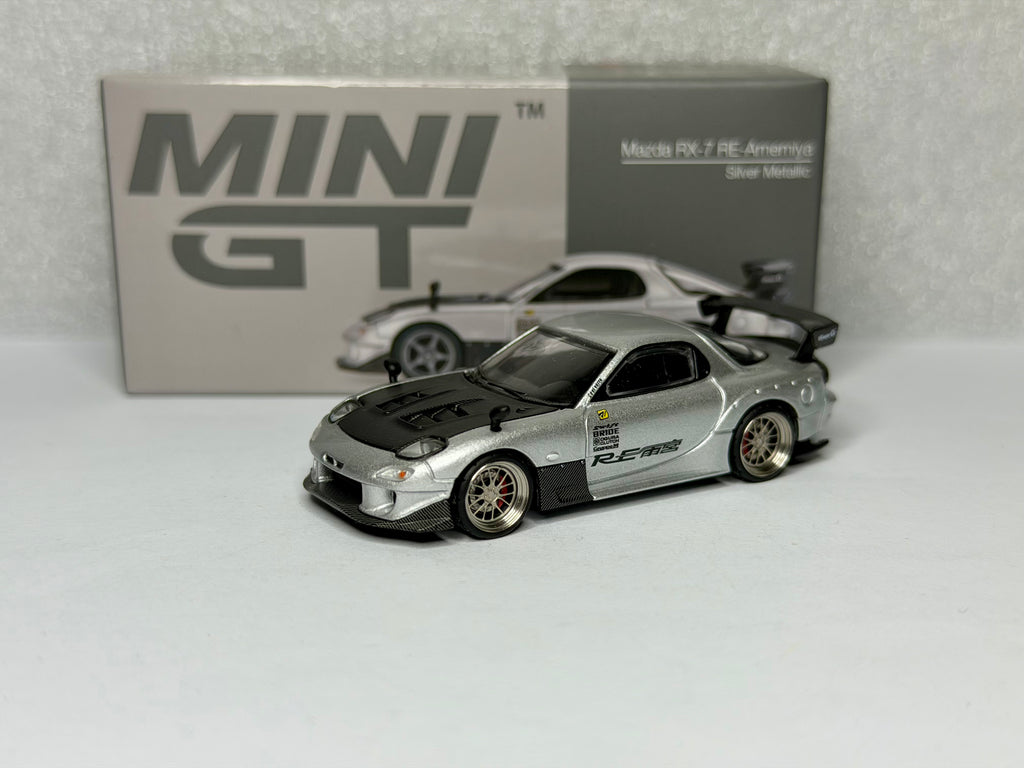 Mini GT 1/64 マツダ RX-7 RE雨宮 シルバーメタリック x LeftMart Modifications #1106