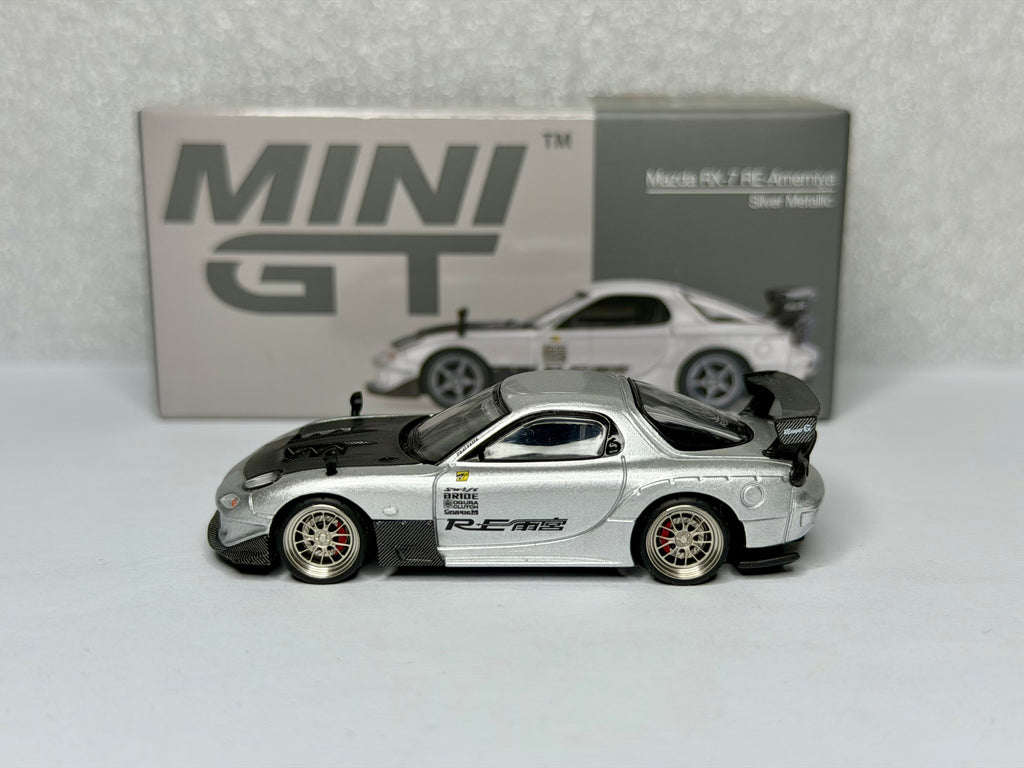 Mini GT 1/64 マツダ RX-7 RE雨宮 シルバーメタリック x LeftMart Modifications #1106