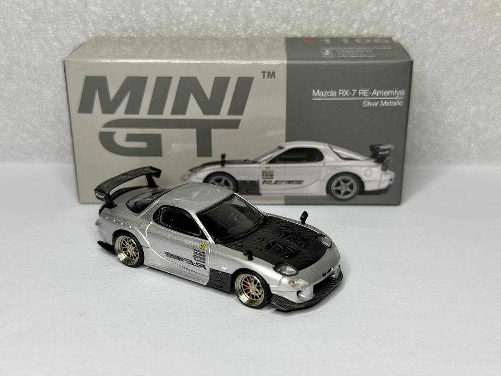 Mini GT 1/64 マツダ RX-7 RE雨宮 シルバーメタリック x LeftMart Modifications #1106