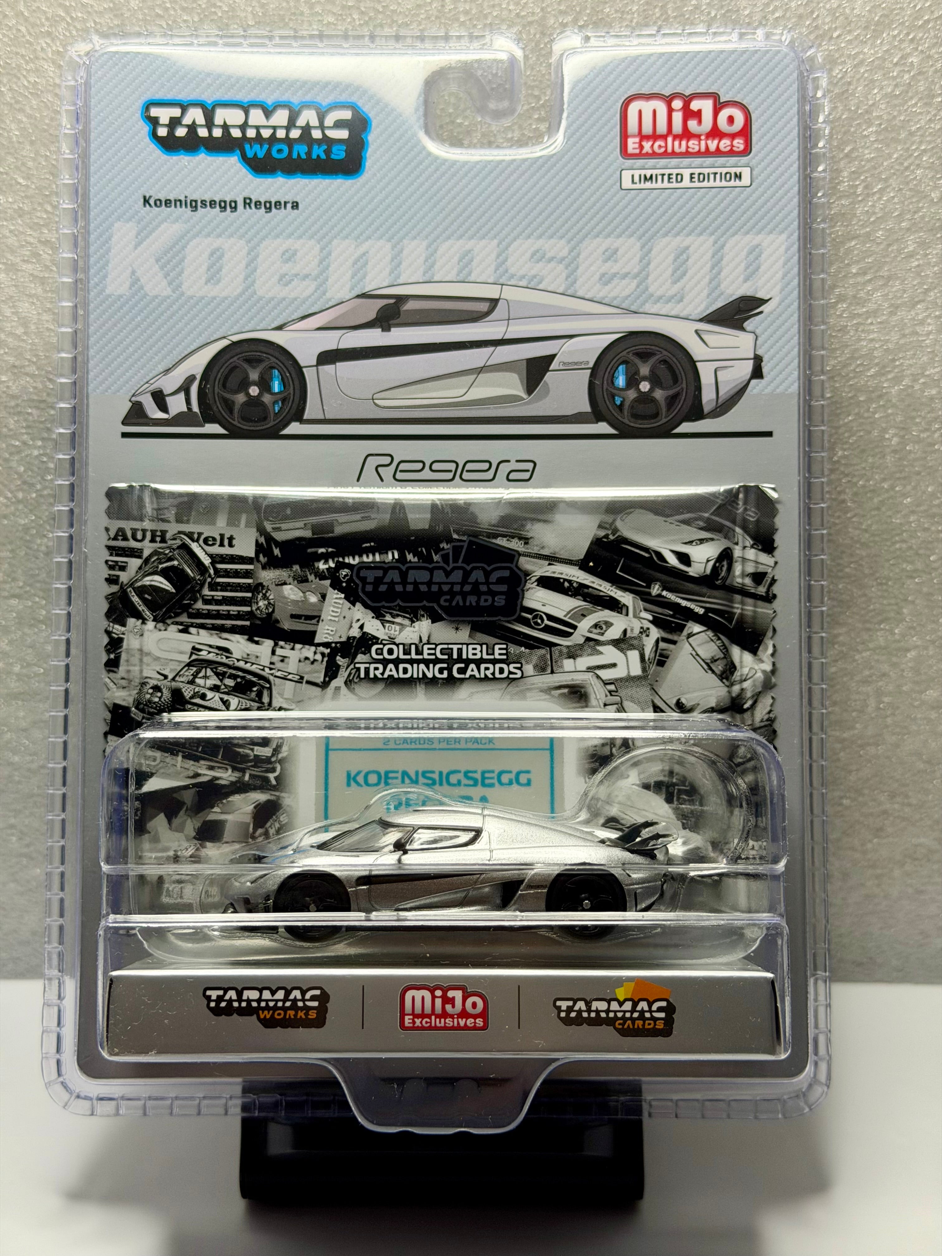 Tarmac Works 1:64 Koenigsegg Regera with Trading Cards Pack – Silver