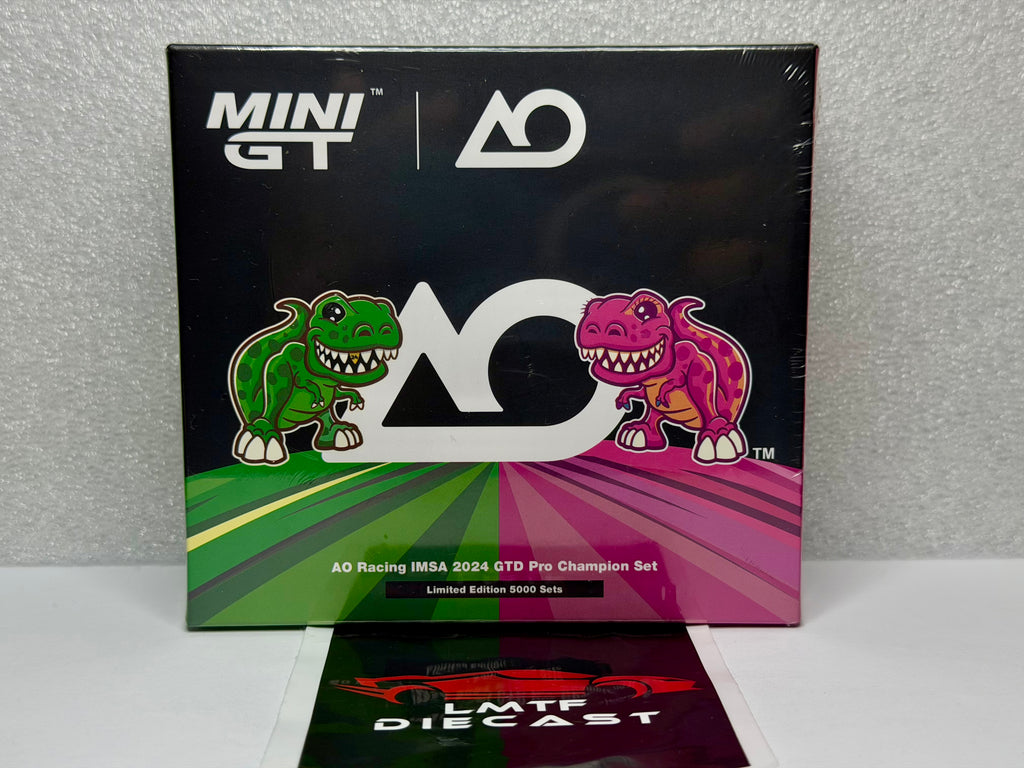 Mini GT 1:64 Porsche 911 GT3 AO racing IMSA 2024 GTD Pro Champion Set w Flush HEC 2026 Exclusive