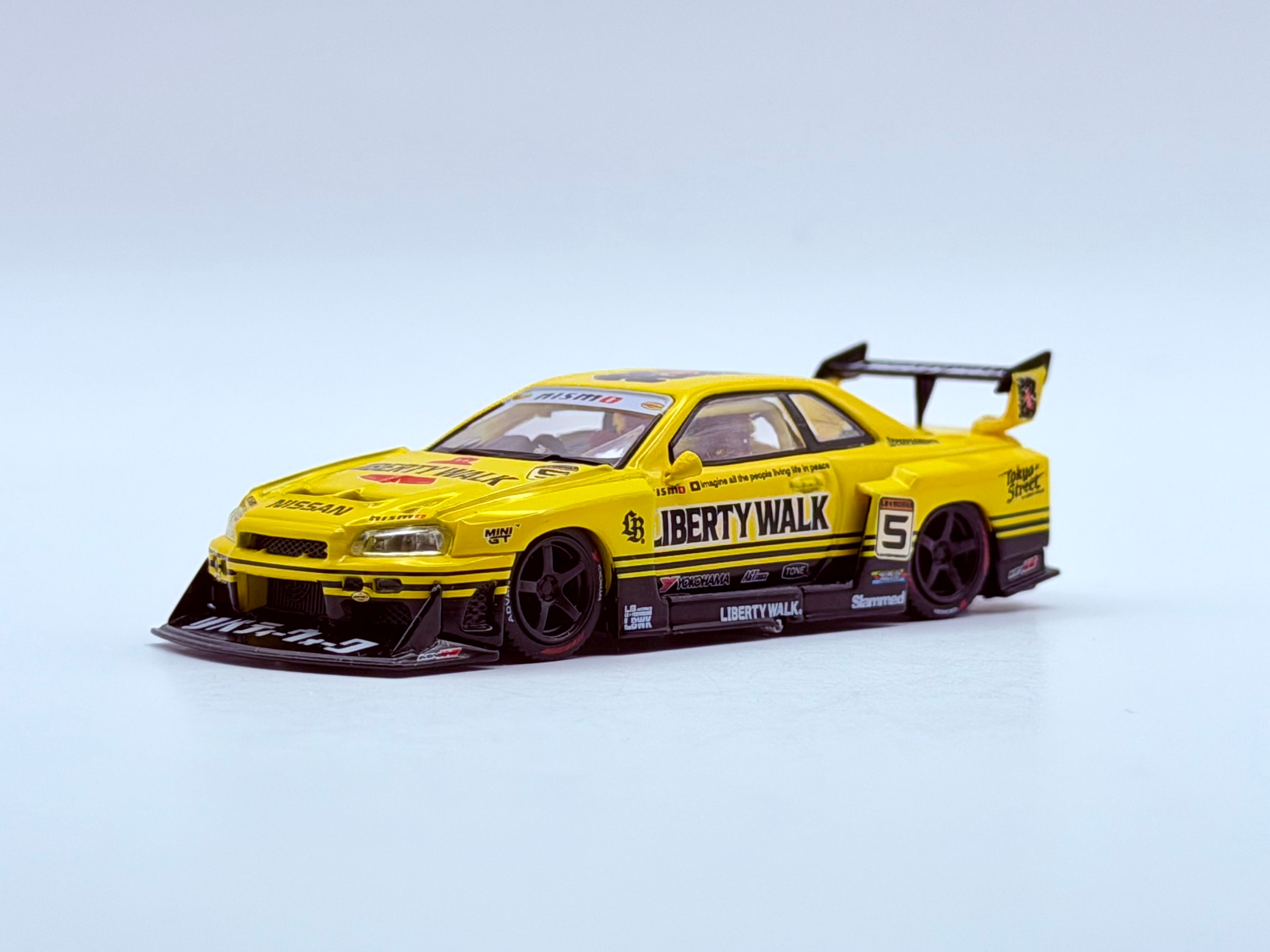 Mini GT 1:64 Nissan LB-ER34 Super Silhouette SKYLINE Sport Yellow #1182