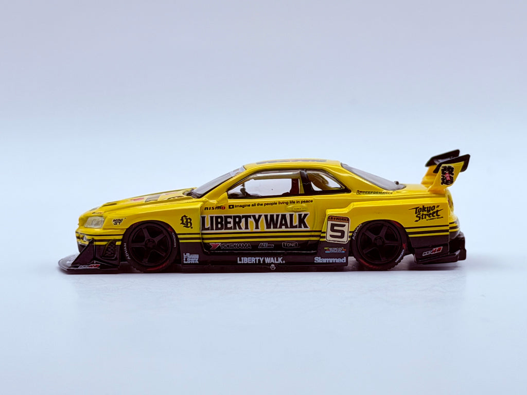 Mini GT 1:64 Nissan LB-ER34 Super Silhouette SKYLINE Sport Yellow #1182