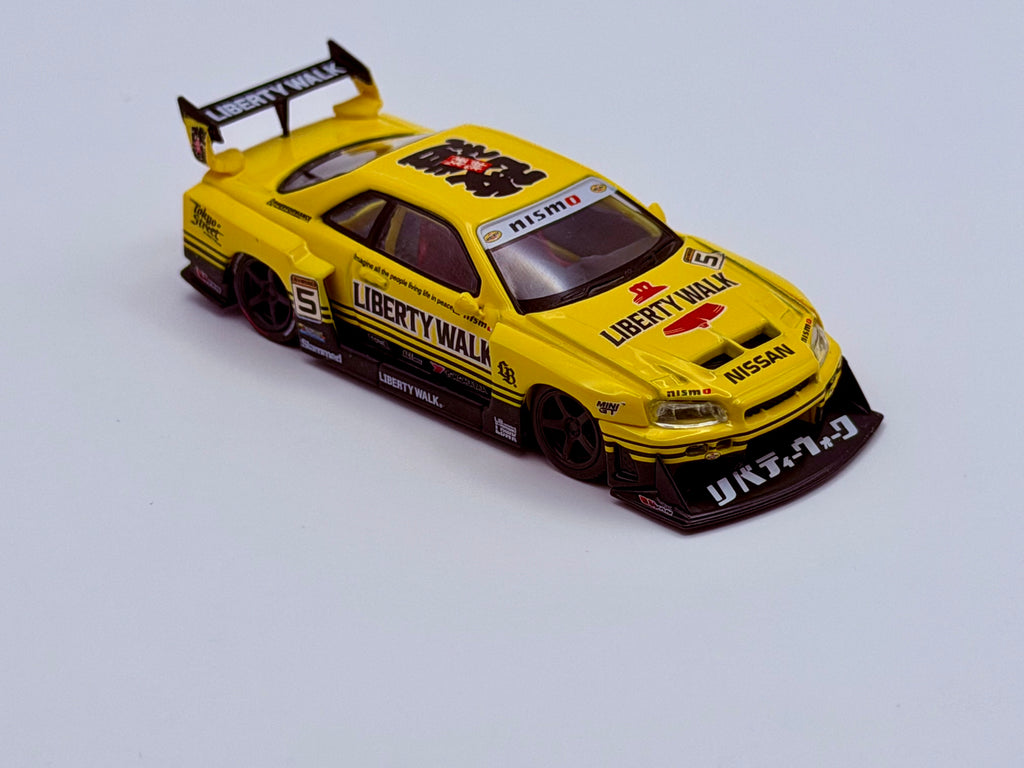 Mini GT 1:64 Nissan LB-ER34 Super Silhouette SKYLINE Sport Yellow #1182