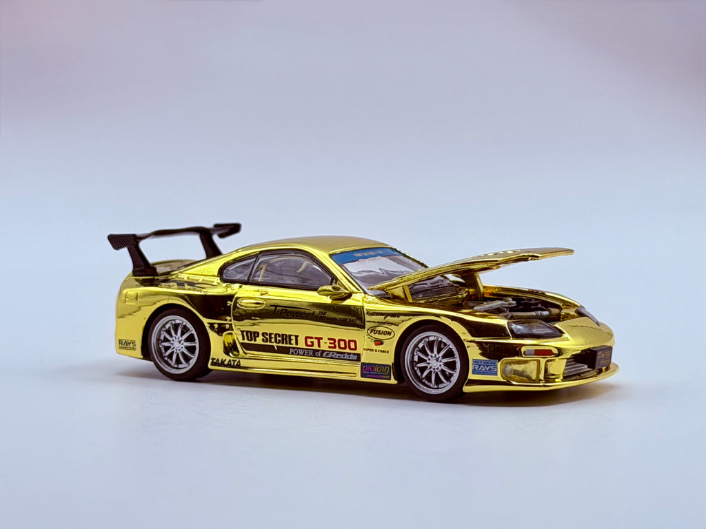 Pop Race 1:64 Top Secret GT300 Supra Chrome Gold Hong Kong Toycar Salon 2026