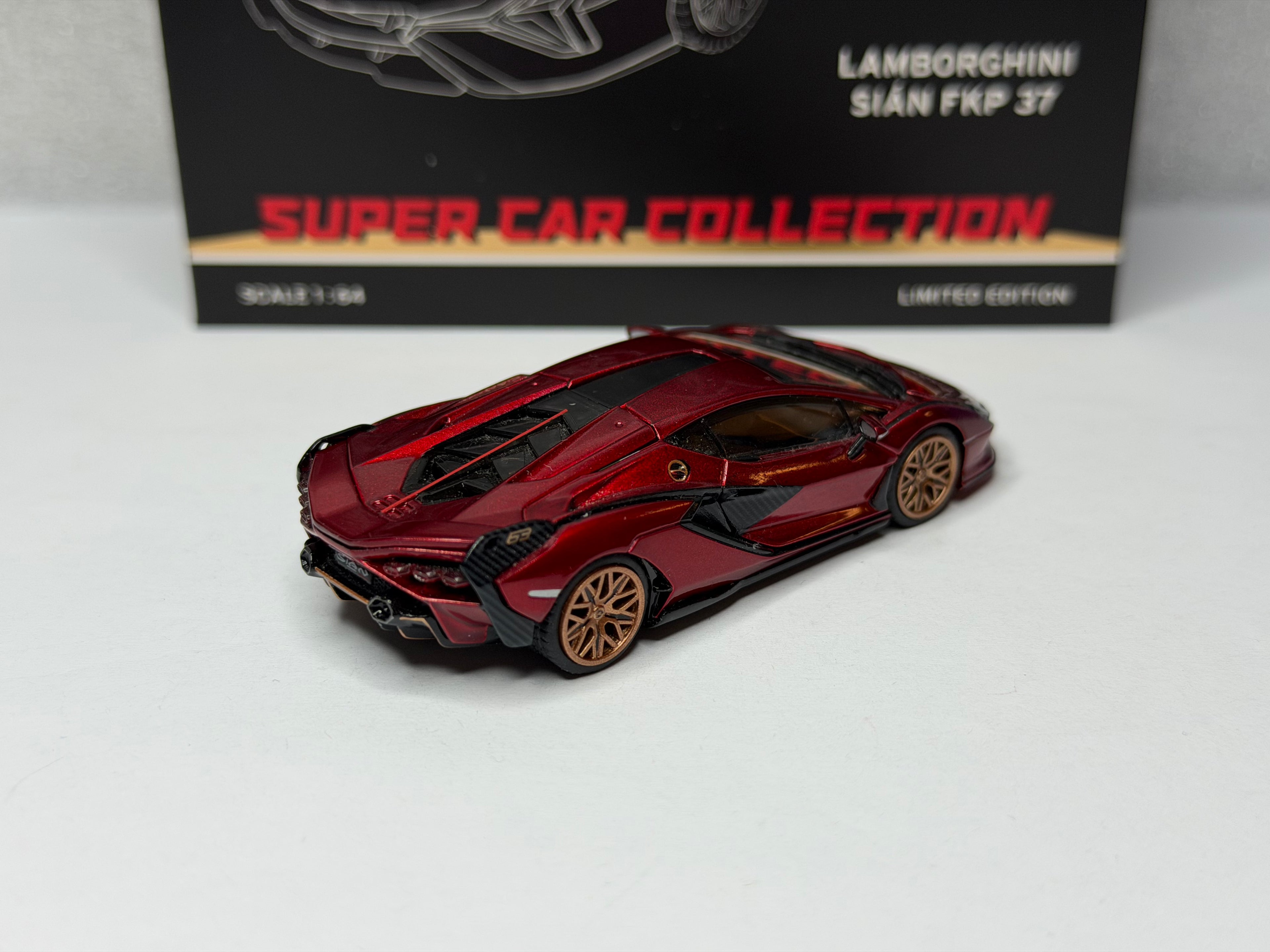 SALE! HUNG HING Toys 1/64 Lamborghini Sian FKP37 Red Heat-Deformed Plastic
