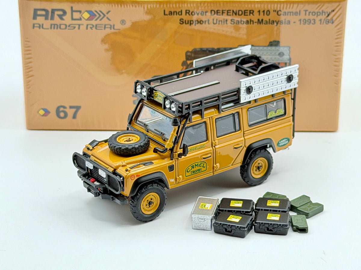 Almost Real 1:64 ARbox Land Rover DEFENDER 110 “Camel Trophy” Support Unit Sabah-Malaysia 1993