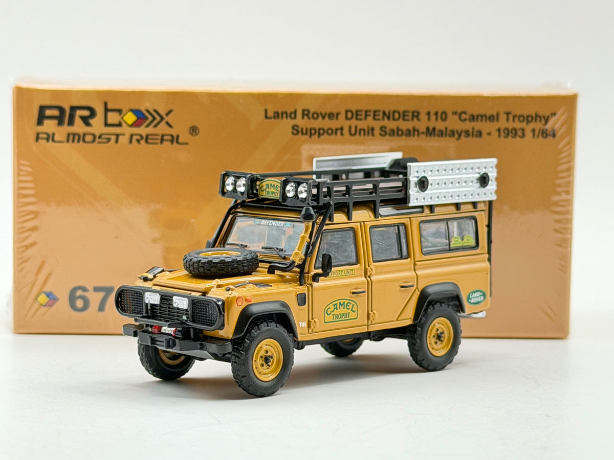 Almost Real 1:64 ARbox Land Rover DEFENDER 110 “Camel Trophy” Support Unit Sabah-Malaysia 1993