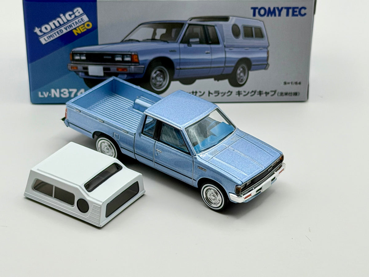 Tomica Limited Vintage NEO 1:64  LV-N374a Nissan Truck King Cab (Blue Mist) North American Spec