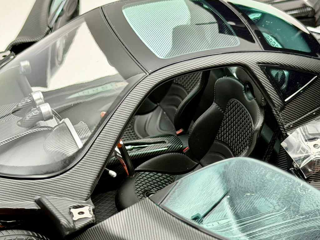 Almost Real 1:18 Pagani Zonda F 2005 Matt Carbon Black with Red Stripe