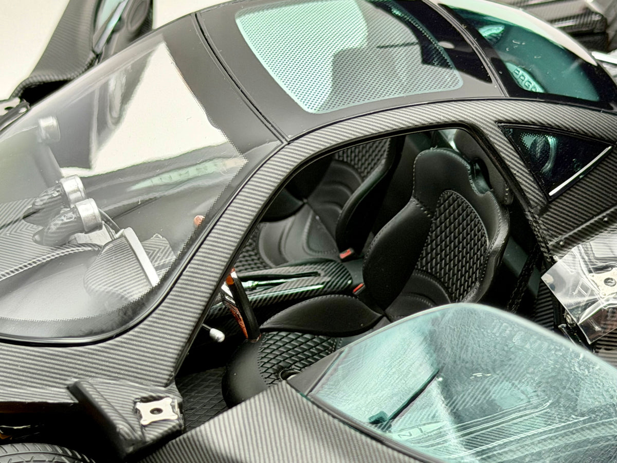 Almost Real 1:18 Pagani Zonda F 2005 Matt Carbon Black with Red Stripe