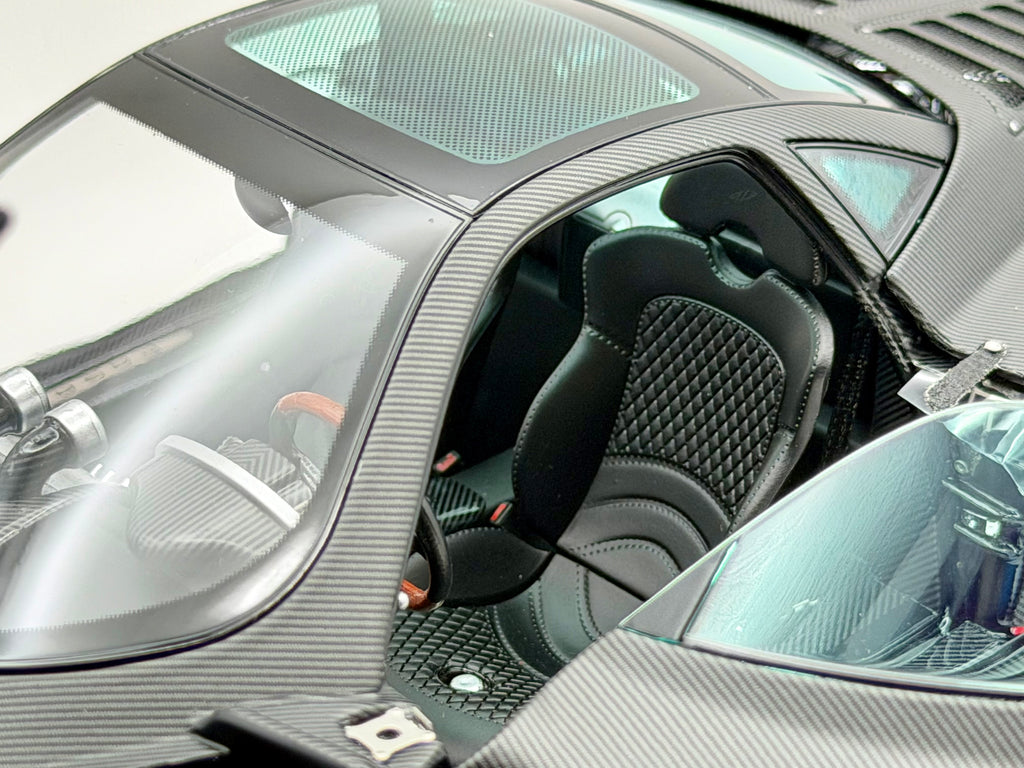 Almost Real 1:18 Pagani Zonda F 2005 Matt Carbon Black with Red Stripe