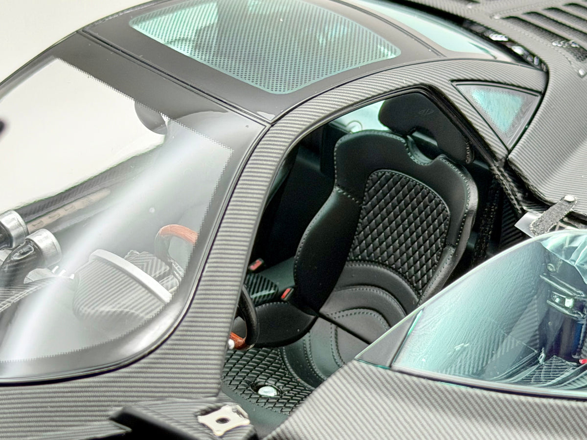 Almost Real 1:18 Pagani Zonda F 2005 Matt Carbon Black with Red Stripe