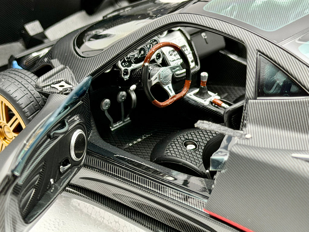 Almost Real 1:18 Pagani Zonda F 2005 Matt Carbon Black with Red Stripe