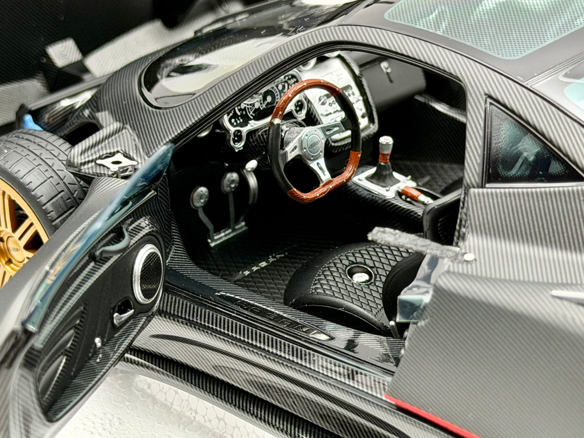 Almost Real 1:18 Pagani Zonda F 2005 Matt Carbon Black with Red Stripe