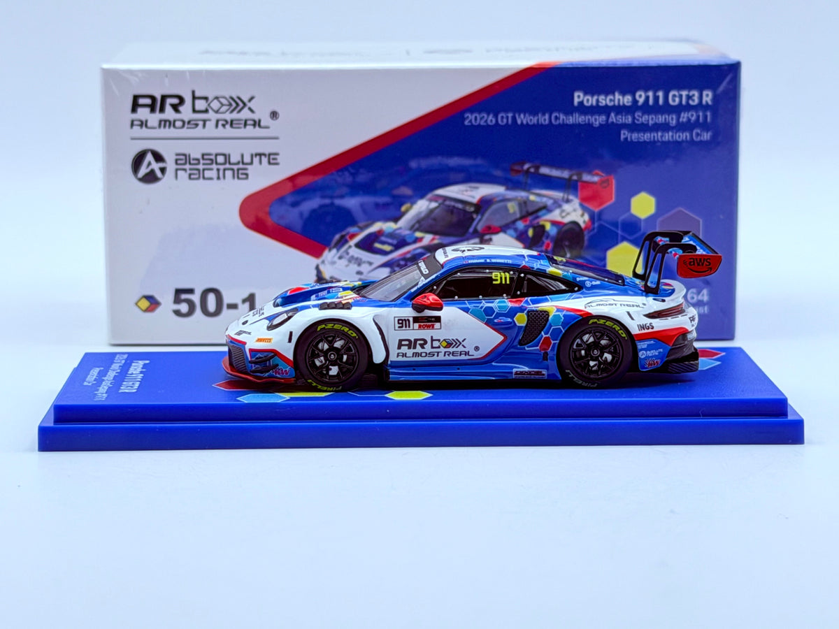 Almost Real 1:64 Porsche 911 GT3 R - 2026 GT World Challenge Asia Sepang #911 Presentation Car