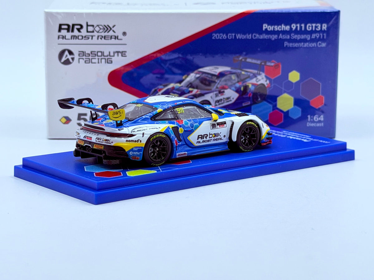 Almost Real 1:64 Porsche 911 GT3 R - 2026 GT World Challenge Asia Sepang #911 Presentation Car
