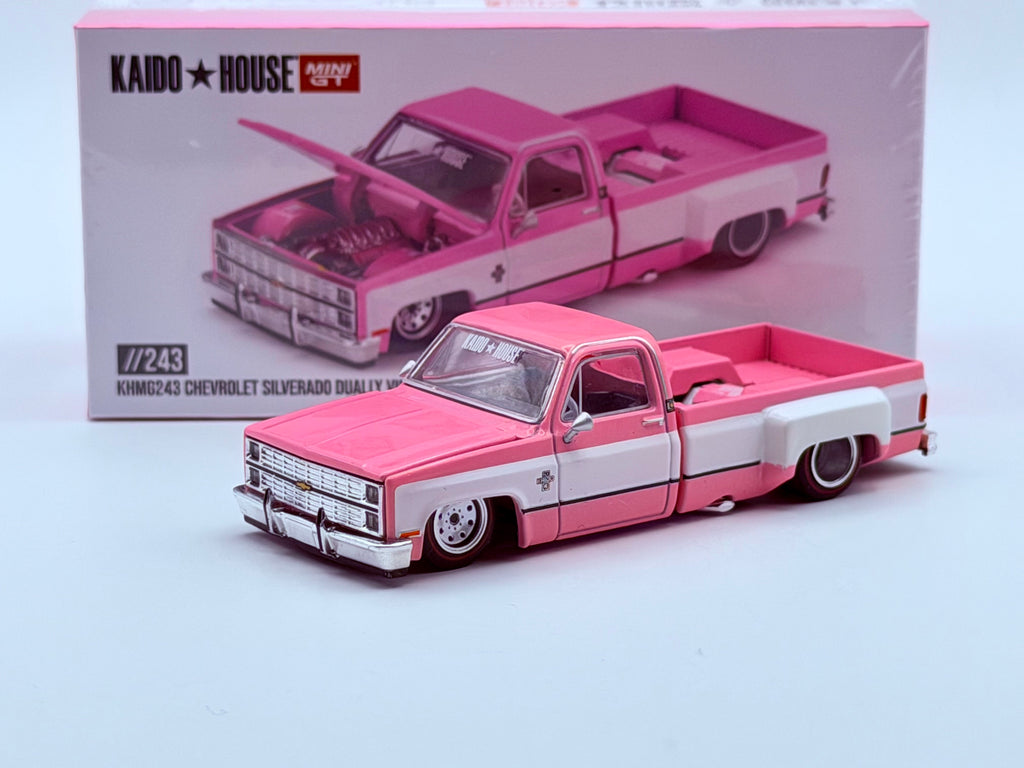 Mini GT x Kaido House 1:64 Chevrolet Silverado Dually Vintage Spec V2 Pink #243