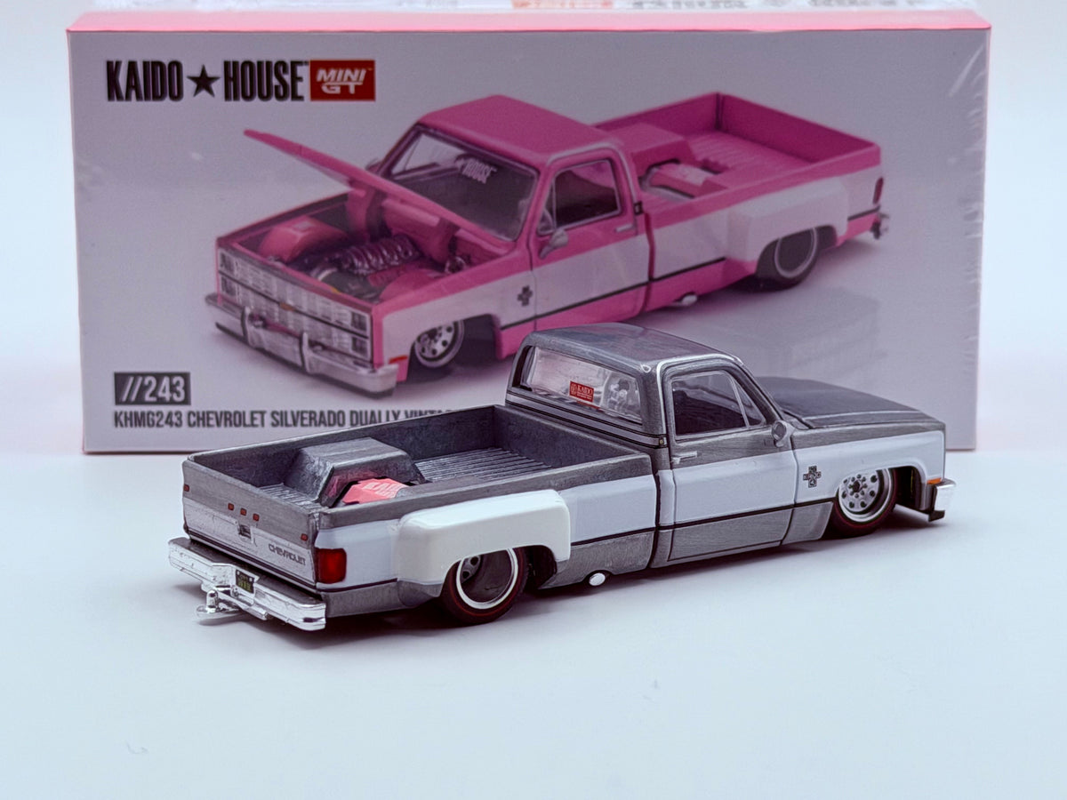 CHASE! Mini GT x Kaido House 1:64 Chevrolet Silverado Dually Vintage Spec V2 Pink #243