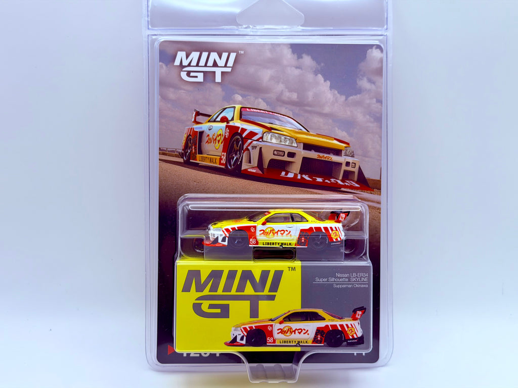 Mini GT 1:64 Nissan LB-ER34 Super Silhouette SKYLINE Suppaiman Okinawa #1204