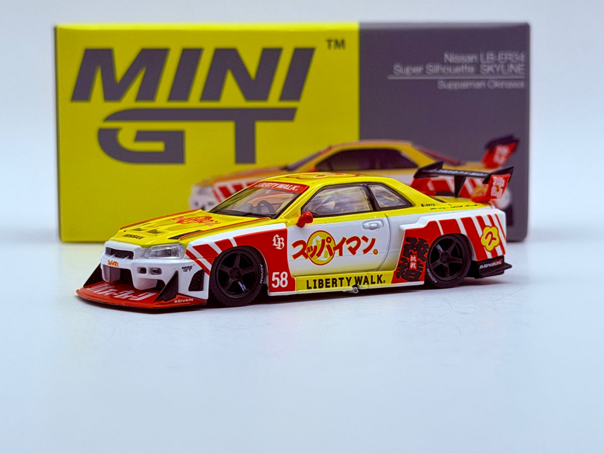 Mini GT 1:64 Nissan LB-ER34 Super Silhouette SKYLINE Suppaiman Okinawa #1204